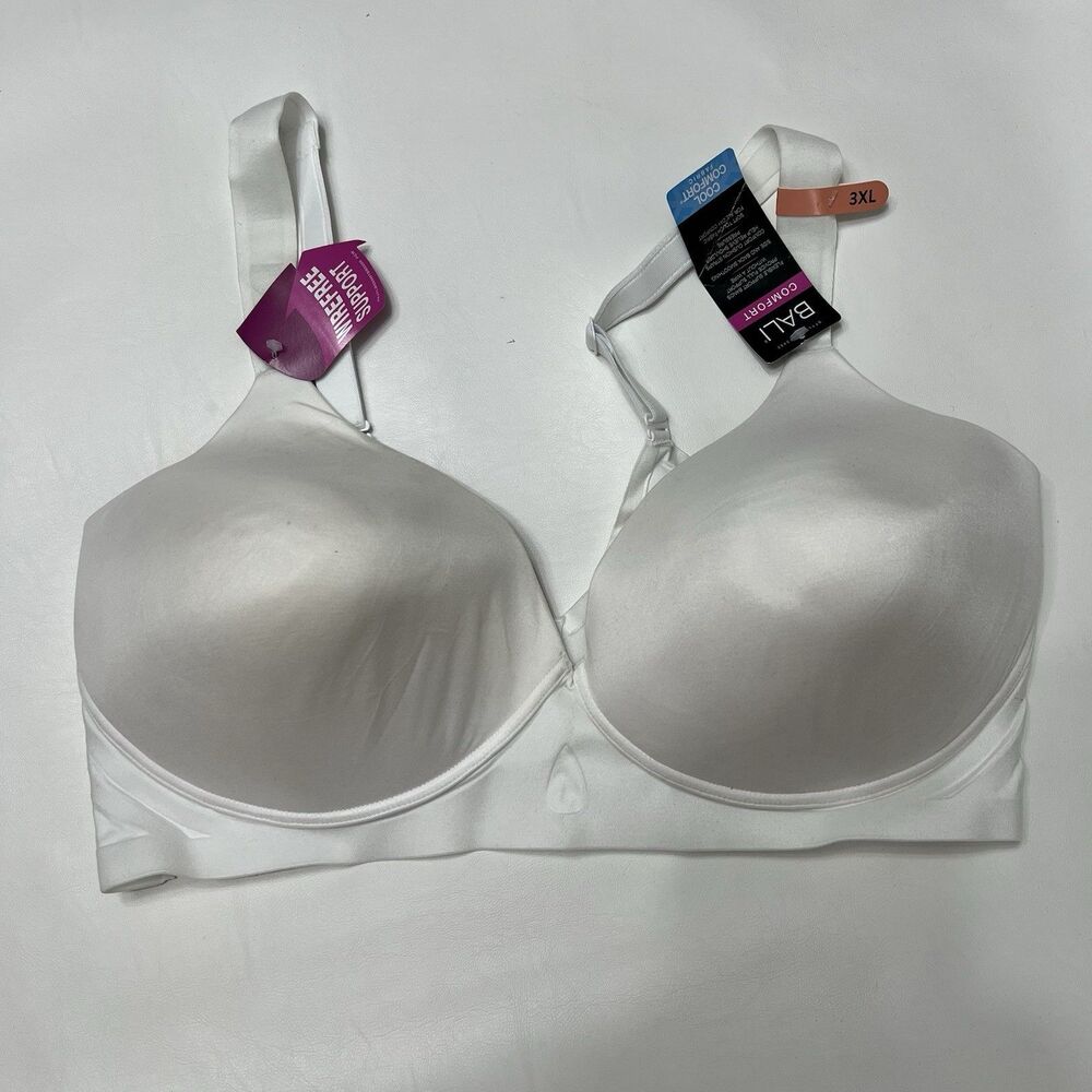 Bali 3462 Bra 3XL Wirefree Full Coverage Support Smooth White Adjustable Comfort